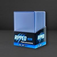 Packaged product labeled 'Ripped Toploaders' 25 ct on a dark background