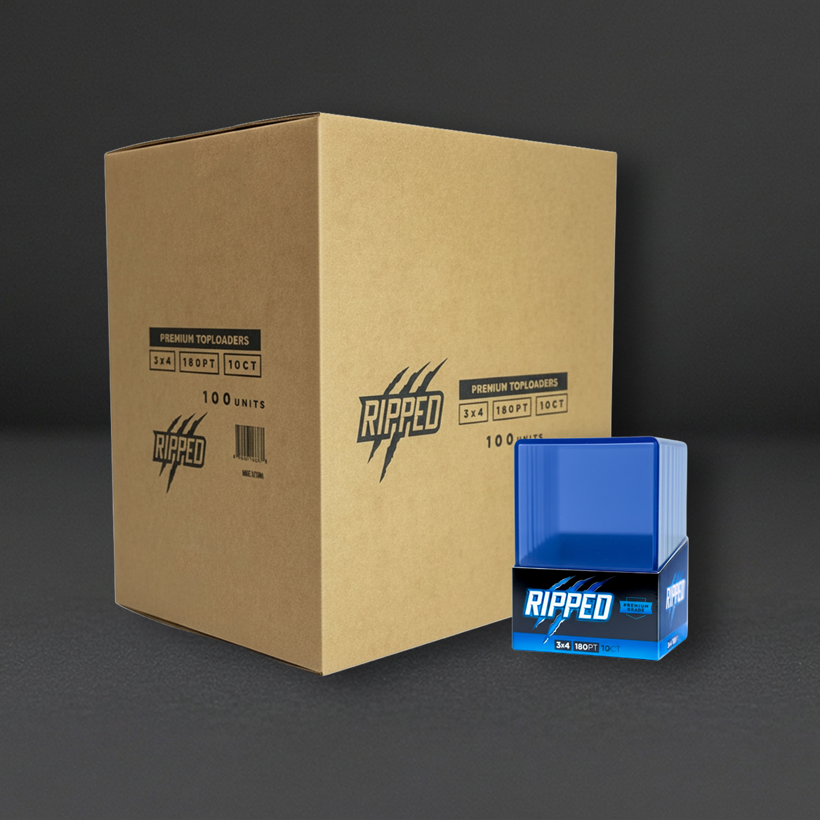 Ripped Premium Grade 180pt Top Loaders 100-Pack Case – WeTheHobby
