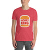 Product mockup - heather red tshirt with Hobby King logo 