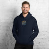 Product mockup - navy hoodie front